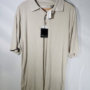 M.E. Sport Collezione Short Sleeve Tan Polo Size Large NEW WITH TAGS